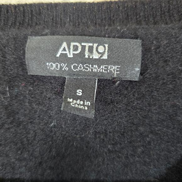 Apt 9 Argyle Cashmere Cardigan Women's SM Black Blue Classic Academia Festive - Picture 3 of 8